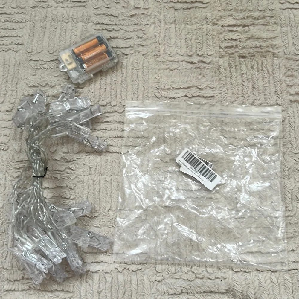 Photo clip string lights, multiple settings, white, New condition